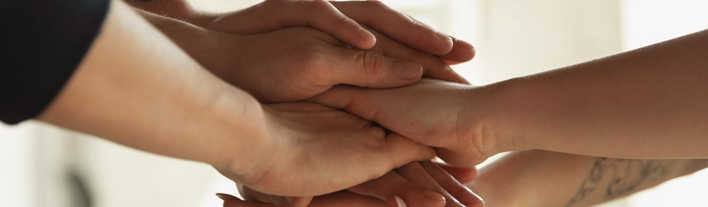 Close Up Of Caucasian Male And Female Hands Covering One Another Shaking Concept Of Business Finance Job Copyspace